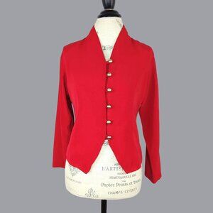 Vintage Willow Ridge Red Jacket Small Blazer Formal Gold Button